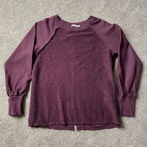 RED HAUTE Crew Neck Sweatshirt, Women’s Size MED, Deep Plum - EVEREVE